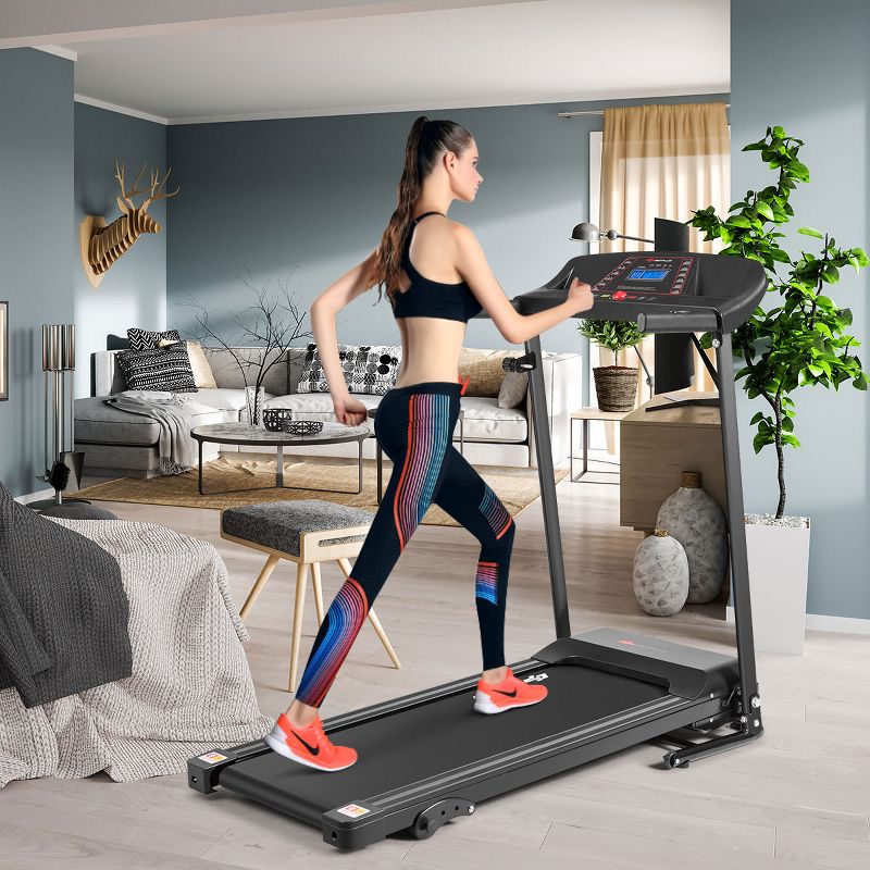 Costway 1.0HP Folding Treadmill Electric Support Motorized Power Running Machine Trainer, 3 of 11