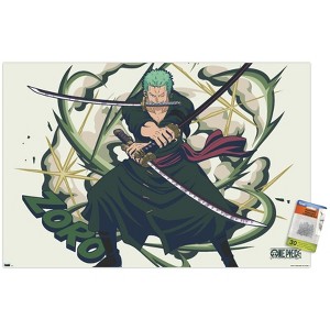 Trends International One Piece: Fishman Island - Roronoa Zoro Three Swords Unframed Wall Poster Prints - 1 of 4