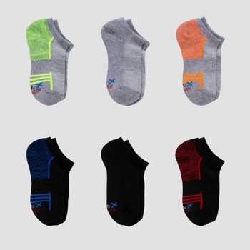 Hanes Premium Boys' 6pk No Show Athletic Footbed Socks - Colors May Vary