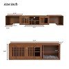 LAOTIES Modern TV Stand with Extendable Table,Sliding Door And Soft Cushion,Pet Friendly Litter Box Furniture - 3 of 4