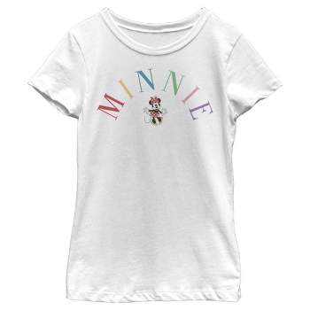 Girl's Disney Minnie Mouse Rainbow Name T-Shirt