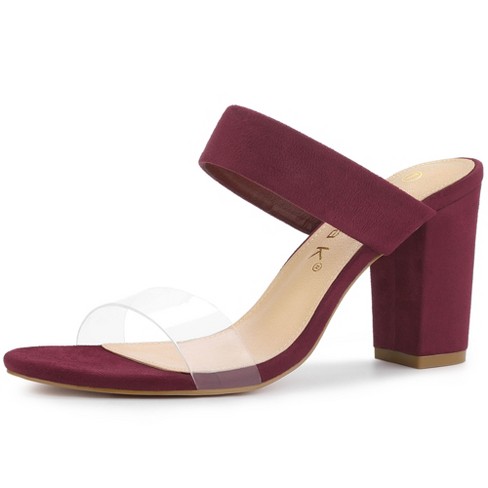 Burgundy shop clear heels