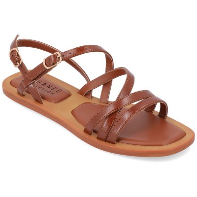 Journee Collection Womens Ennid  Buckle Flat Sandals