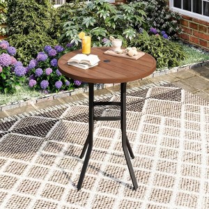 Ridstar 37.4 in. H Brown Round Steel Outdoor Bar Table - 1 of 4