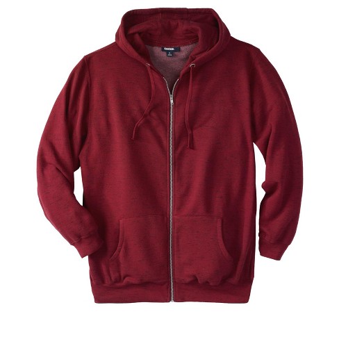 KingSize Men s Big Tall Fleece Zip Front Hoodie Big 7XL Burgundy Marl Red Fleece Jacket