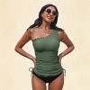Women's Two Piece Tankini Sets One Shoulder Scalloped Neckline Ruched Swimsuit -Cupshe - 2 of 4