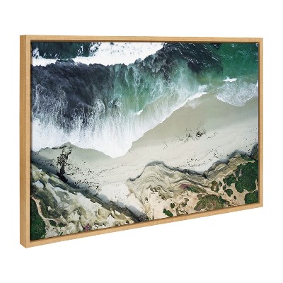 Natural Coastal Beach Canvas Wall Art with Polystyrene Frame