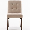 YOUNIKE Modern Upholstered Chair Dining Room Armless Kitchen Chairs Set of 4 Linen Fabric Chair Vanity with 4.7" Thick Cushion Wood V-Leg - 4 of 4