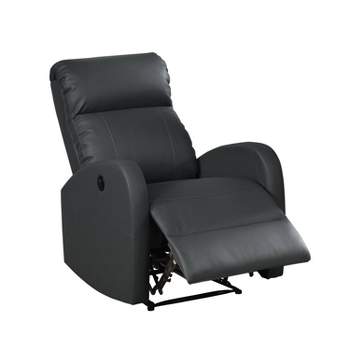 Sean Modern Leather Infused Power Recliner Black - AC Pacific