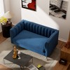 55 in. Wide Mid-Century Channel Tufted Velvet 2-Seater Sofa Couch Loveseat - Morden Fort - 2 of 4