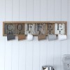Merrick Lane Pheltz Wooden Wall Mount 6 Cup Distressed Wood Grain Printed COFFEE Mug Organizer with Metal Hanging Hooks, No Assembly Required - 2 of 4