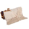 HomeRoots 50" X 60" Ivory Blue and Yellow Woven Cotton Striped Throw Blanket with Tassels and Fringe - 4 of 4