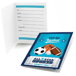 Big Dot of Happiness Go, Fight, Win - Sports - Fill In Baby Shower or Birthday Party Invitations (8 count) - 1 of 4
