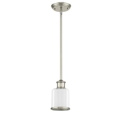 Polished Nickel Modern Mini Pendant Light with Handcrafted Glass