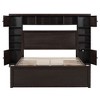 PAGED Modern Wooden Storage Bed, Full Size Bed Frame with Drawers, Shelves and Cabinets, Platform Bed for Bedroom - 3 of 4