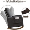 Rocking Chair Nursery in Fabric with High Backrest, Comfy Glider Rocking Chair Accent Chair, Side Pocket and Rubber Wood Legs - 3 of 4