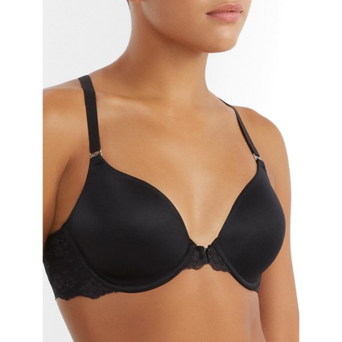 Maidenform Women's One Fab Fit Extra Coverage T-Back T-Shirt Bra - 7112 36C  Black