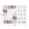 Sweet Jojo Designs Girl Baby Milestone Blanket Peony Floral Garden Purple and Ivory - image 3 of 4