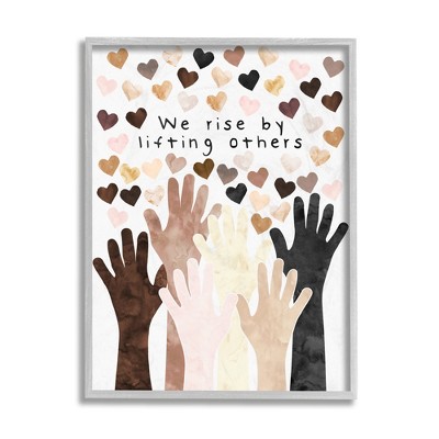 Stupell Industries We Rise by Lifting Others Quote Hands Hearts