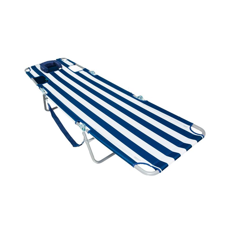 Ostrich Chaise Lounge Folding Portable Sunbathing Beach Chair, Striped (2 Pack), 3 of 7