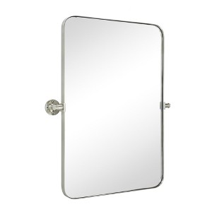 TEHOME Rounded Rectangular Pivoting Metal Framed Wall Mounted Bathroom Vanity Mirror - 1 of 4