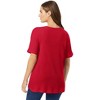 Woman Within Waffle Thermal Satin Trim Tee - 3 of 4