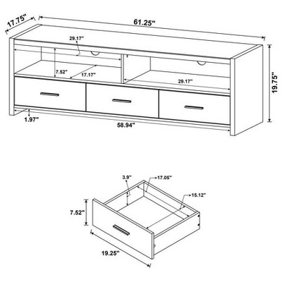 Modern Black Oak TV Console with Silver Hardware