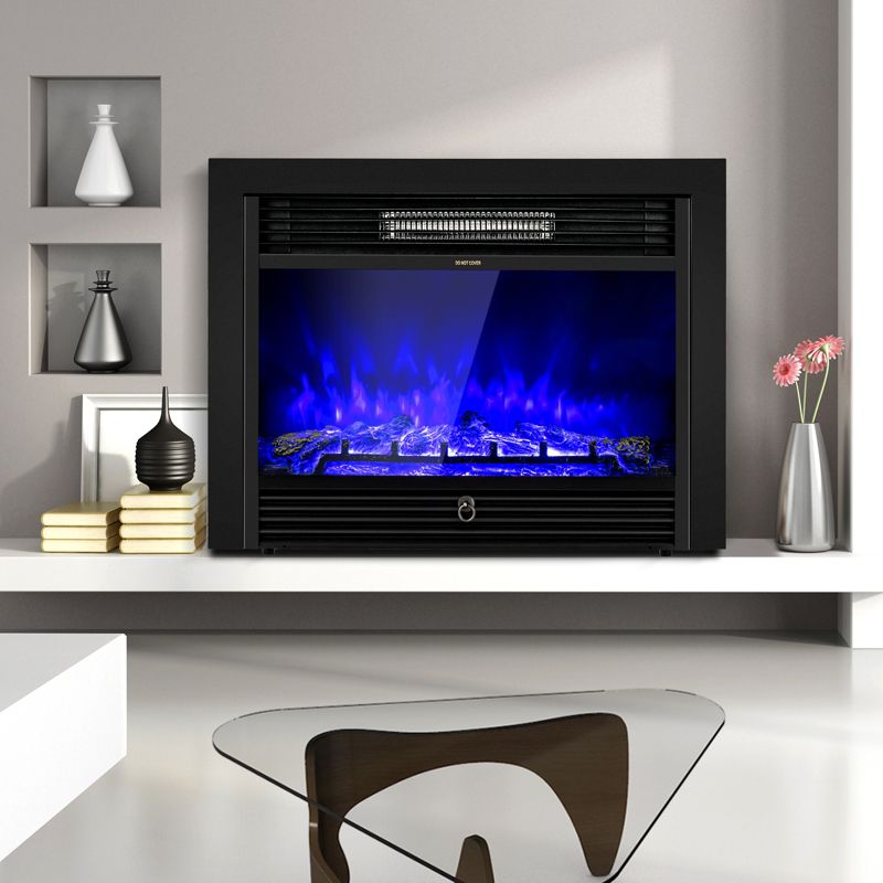 Tangkula 750/1500W Electric Fireplace Heater Adjustable Temperature &Luminance, 3 of 11