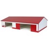1/64 White & Red 2 Door 70ft x 130ft Wooden Implement Pole Building w/ Divided Shop Area STA-207 - 2 of 4
