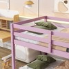 CAVINAS Twin Over Twin Platform/Floor Bunk Bed with Ladder,Solid Rubber Wood Bed Frame for Kids Room,Bedroom - 3 of 4