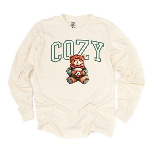 Simply Sage Market Women's Cozy Bear Long Sleeve Garment Dyed Tee - 1 of 4