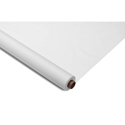 Crown 40 In. X 300 Ft. Plastic Disposable Tablecloth Roll - White : Target