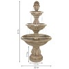 Sunnydaze 61"H Electric Polyresin and Fiberglass 3-Tier Cornucopia Outdoor Water Fountain - 3 of 4