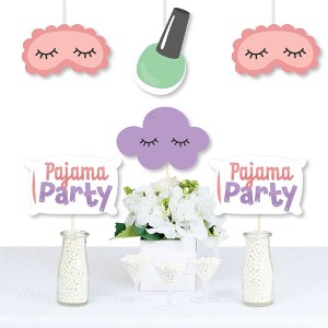 Big Dot of Happiness Pajama Slumber Party - Pillow, Mask, Cloud, & Nail Polish Bottle Decorations DIY Girls Sleepover Birthday Party Essentials 20 Ct - 1 of 4