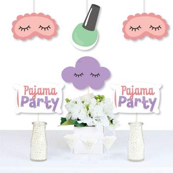 Big Dot of Happiness Pajama Slumber Party - Pillow, Mask, Cloud, & Nail Polish Bottle Decorations DIY Girls Sleepover Birthday Party Essentials 20 Ct