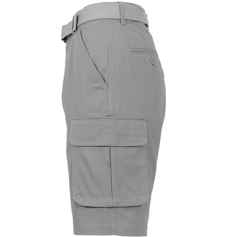 BLU ROCK Men's 3-Pack Cotton Flex Stretch Cargo Shorts With Belt, 4 of 12