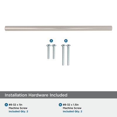 Polished Nickel 7-9/16 Inch Modern Bar Pull