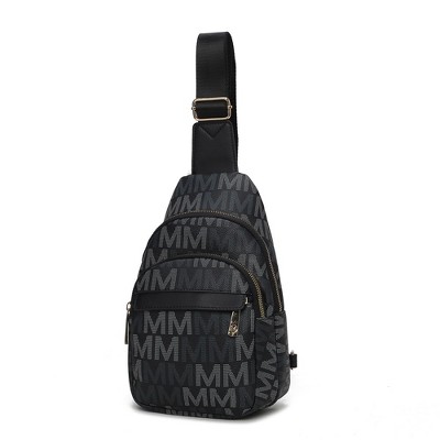 MKF Collection Helaena M Logo-Printed Vegan Leather Sling Bag for Women, Crossbody Purse by Mia K