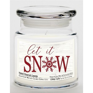 Courtside Market Let It Snow Candy Cane 18oz Soy Wax Candle Glass Jar & Lid - 1 of 3