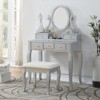 AZL1 Life Concept Vanity Table with Adjustable Mirror 5 Drawers and Stool Set Easy Assembly for Bedroom Organization, Silver, 35.5"*22.4"*13" - 3 of 4
