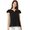 INSPIRE CHIC Women's Work Business Casual Plain Cap Sleeve Blouse - 3 of 4