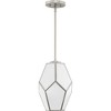 Progress Lighting Latham 1-Light Pendant Brushed Nickel White Art Glass Collection - 2 of 3