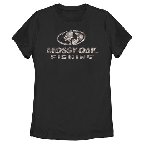 Women's Mossy Oak Water Fishing Logo T-shirt - Black - 2x Large