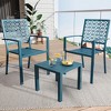 3-Piece Small Patio Bistro Set with Stackable Chairs & Side Table, Space-Saving Outdoor Furniture for Porch, Garden, Balcony - 4 of 4