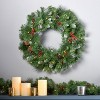 Artificial Greenery Wreath for Wedding Christmas Wreath with Eucalyptus Berries Flowers, Indoor Outdoor Wreaths for Wedding Table Party Home Decor - 2 of 4