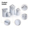 GustoWave Kitchen Canister Set of 3 with Airtight Lids, Farmhouse Food Storage Container Set for Cereal, Coffee, Flour and Sugar, White - 4 of 4