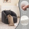 Soft Boucle Upholstered Swivel Accent Barrel Chair Wide Seat Round Single Sofa Chair 360 Swivel - 4 of 4