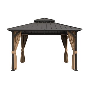 YARDSIGHT Hardtop Patio Gazebo-Outdoor Aluminum Iron Double Roof Canopy Shelter for Garden, Backyard, Deck - 1 of 4