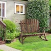 Outsunny Outdoor Adirondack Rocking Chair with Log Slatted Design, 2-Seat Patio Wooden Rocker Loveseat with High Back for Lawn Backyard Garden - 3 of 4