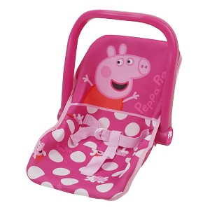 Peppa Pig: Baby Doll Car Seat - Pink & White Dots - Fits Dolls Up To 18" - 1 of 4